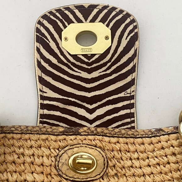 COACH 16839 Natalie Hampton Straw Tote - Picture 3 of 11